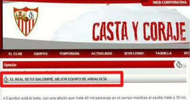 El Sevilla interpone una denuncia por el pirateo de la web oficial