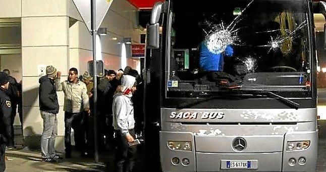 El autobús de los Biris fue atacado por los radicales del Maribor