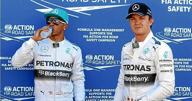 Hamilton, sobre la salida de pista de Rosberg: "Es irónico, pero bueno"
