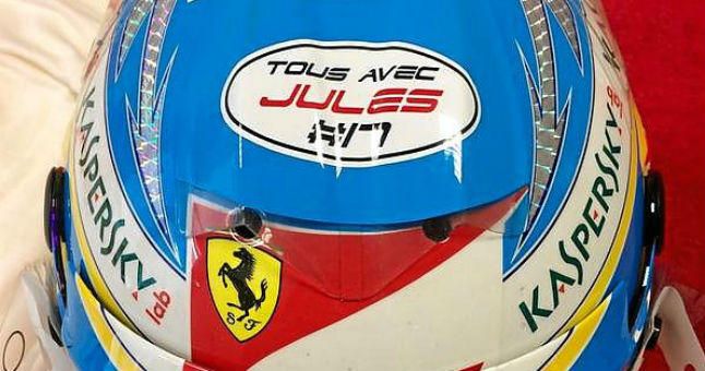 "Todos con Jules", en el casco de Alonso