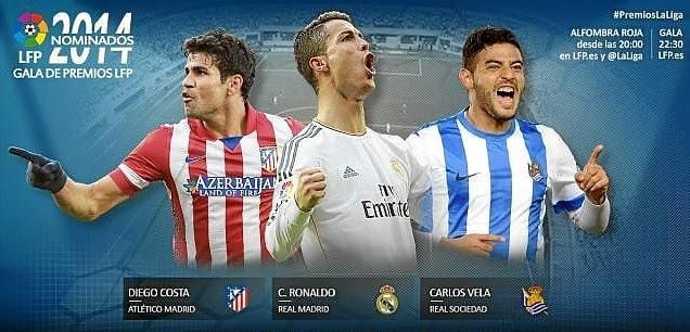 Cristiano, Costa y Vela candidatos a mejor delantero de la Liga