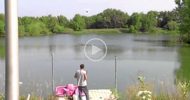 (Vídeo) Se va de pesca con un drone