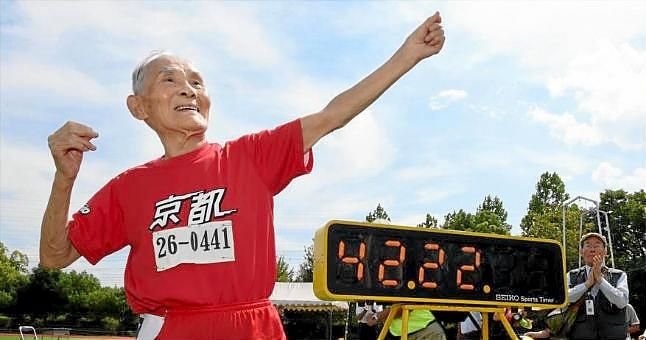 Un japonés de 105 años bate el primer récord de los 100 metros con esa edad