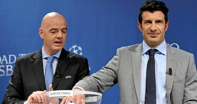 Figo pide el apoyo a la candidatura de Gianni Infantino para presidir la FIFA