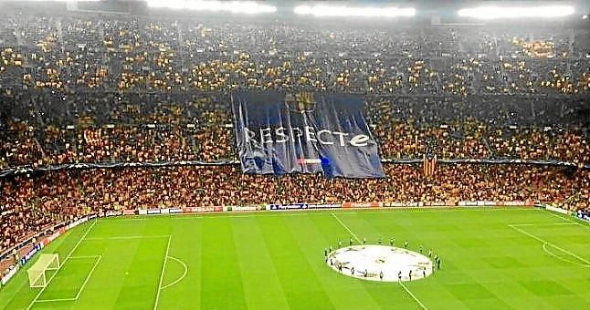 El Camp Nou se llena de esteladas en respuesta a las sanciones de la UEFA