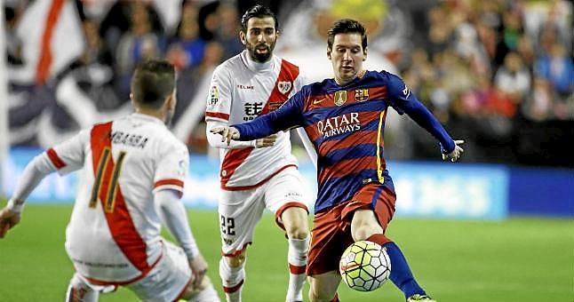 Messi lidera a un Barcelona sin brillo ante un Rayo con nueve (1-5)