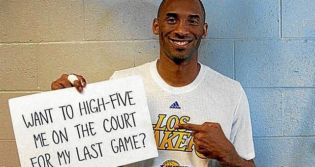 Kobe sortea 2 entradas para su último partido entre los que colaboren con causas solidarias