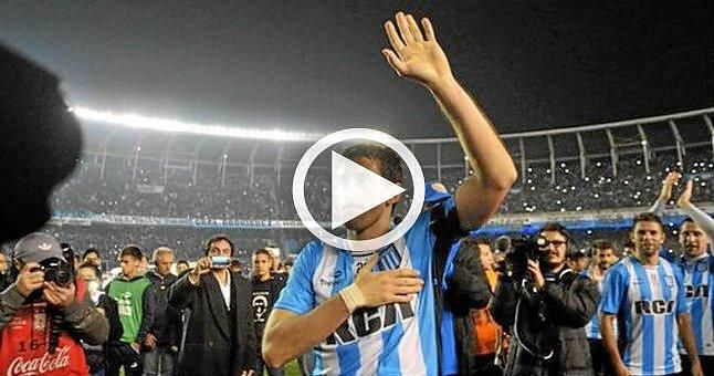 Diego Milito se despide con emoción, vítores y llanto de Racing y del fútbol
