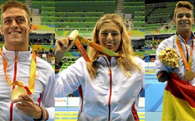 Baño de medallas para el equipo español de natación