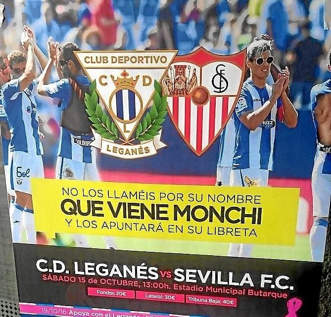 El guiño a Monchi en el cartel del Leganés-Sevilla