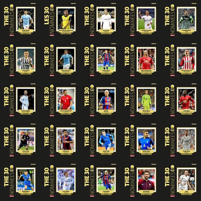 Conoce la lista de los 30 candidatos al Balón de Oro