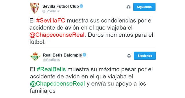 El fútbol andaluz traslada sus condolencias por accidente aéreo en Medellín