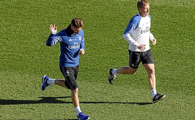 Sergio Ramos se entrena al margen del grupo