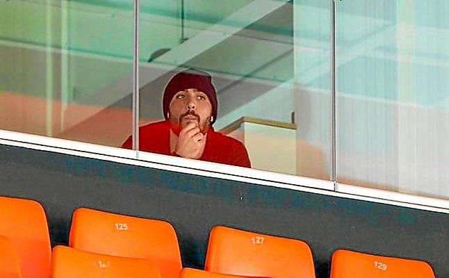 Zaza, en Mestalla viendo el Valencia-Espanyol