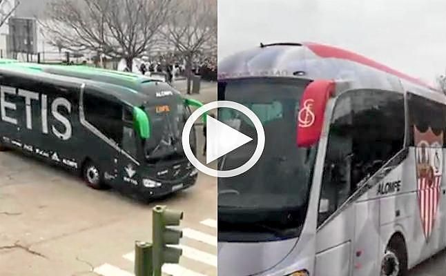 Así han sido las llegadas del Sevilla y del Betis al Villamarín