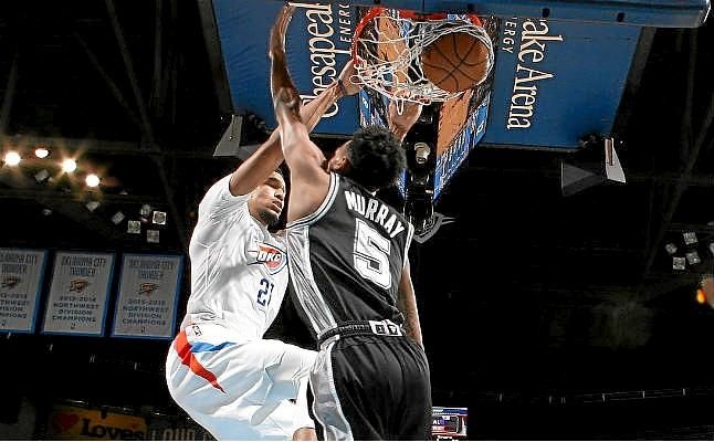 Oklahoma acaba con la buena racha de Spurs y los Grizzlies siguen cayendo