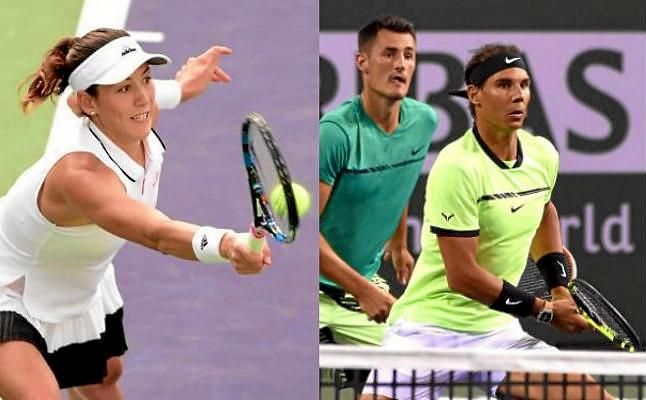 Muguruza disfrutó de una "gran victoria"; Nadal debutó con buen pie en dobles