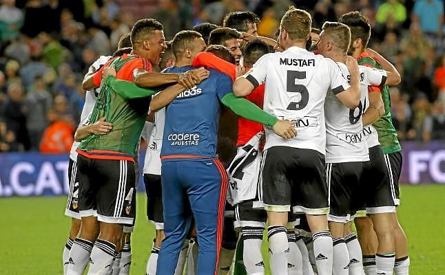 El Valencia ganó en dos de sus tres últimas visitas en Liga al Camp Nou