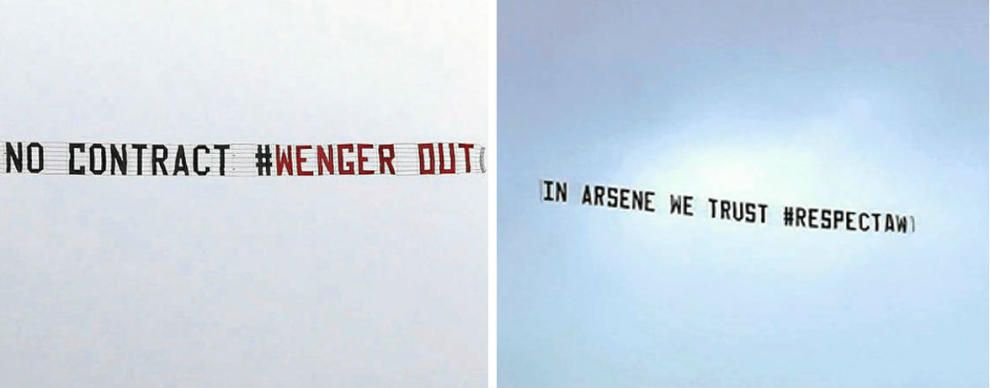 Guerra de pancartas por Wenger