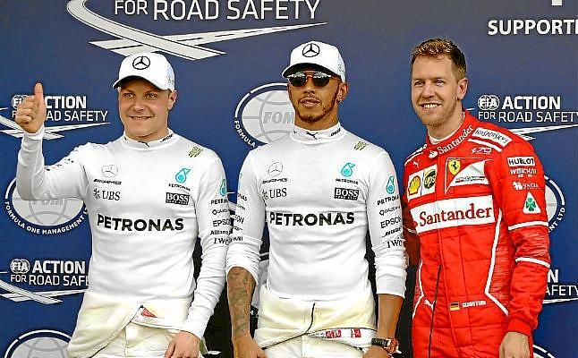 Hamilton estrena 2017 dominando en la 'pole', Ferrari se acerca