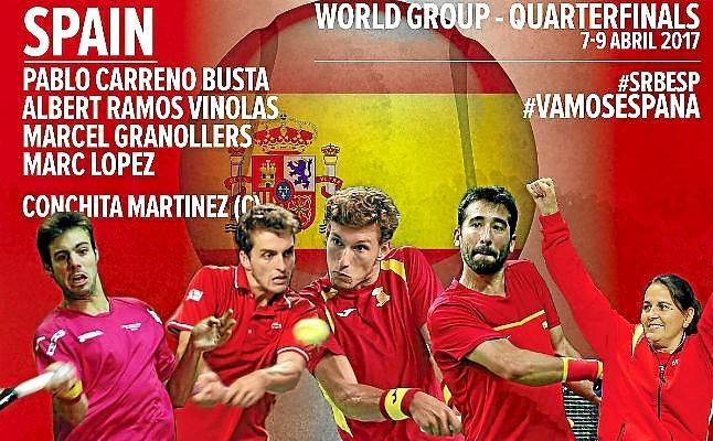 Carreño, Ramos, Granollers y Marc López, equipo español ante Serbia