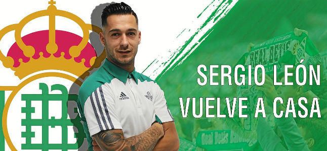 Oficial: Sergió León vuelve al Betis y firma hasta 2021