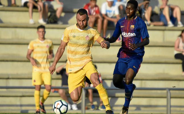 El Girona y el Barça B empatan a dos goles en un duelo de alternativas