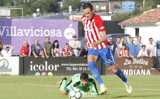 3-2: El Sporting, con mucho gol, sorprende al Eibar en Villaviciosa