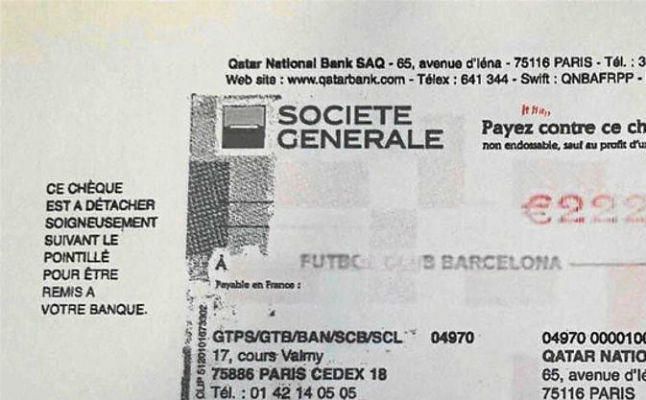 El cheque de los 222 millones de Neymar