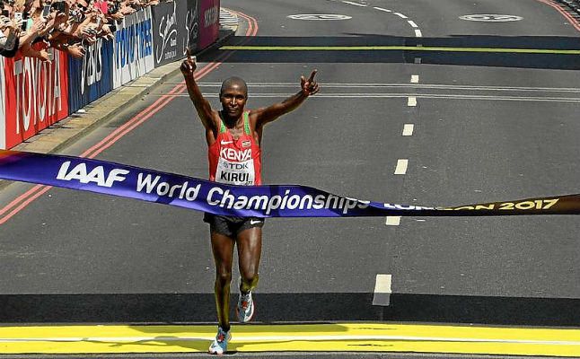 Kirui da a Kenia el quinto título mundial de maratón, Guerra decimoséptimo
