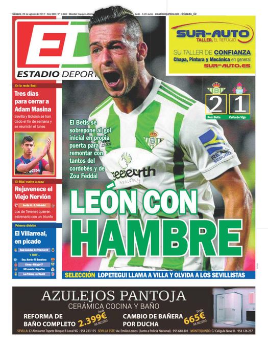 La portada de ESTADIO Deportivo del sábado