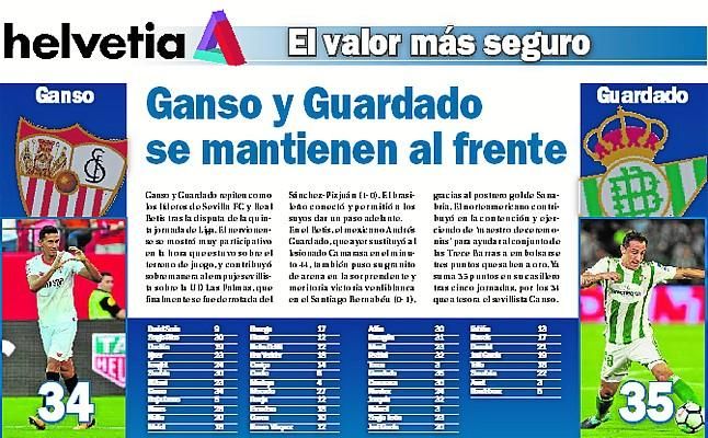 Ganso y Guardado se mantienen al frente