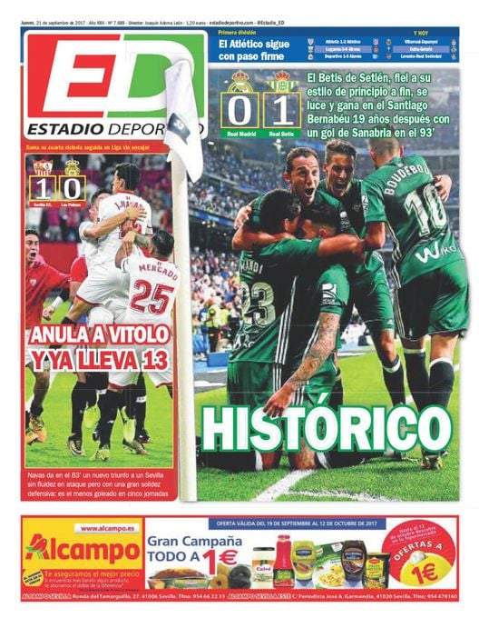 La portada de ESTADIO Deportivo del jueves