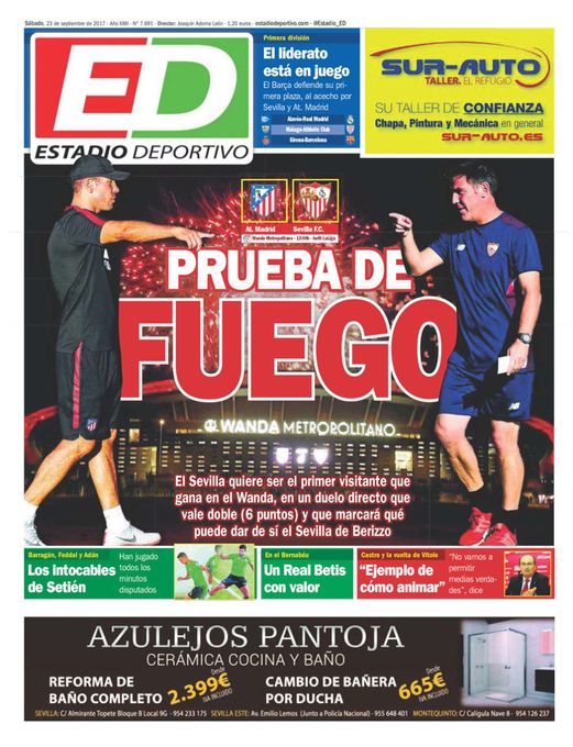 La portada del sábado de ESTADIO Deportivo