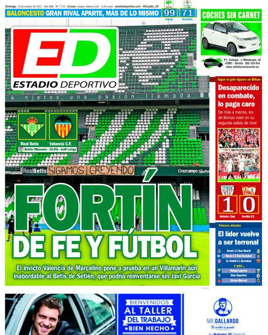 La portada del domingo de ESTADIO Deportivo