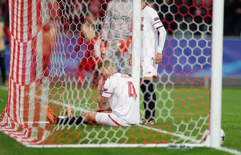 El Sevilla encajó en Moscú la segunda derrota más abultada de su historia europea
