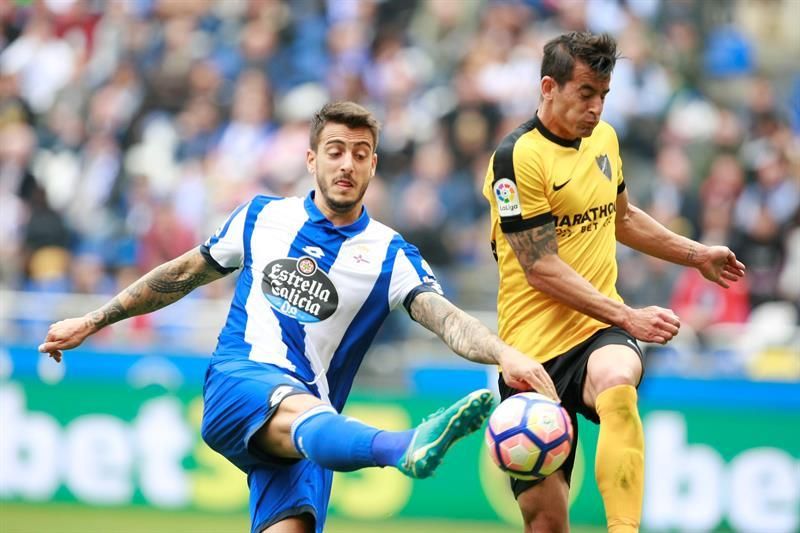 El Deportivo acumula diez visitas a La Rosaleda sin imponerse al Málaga