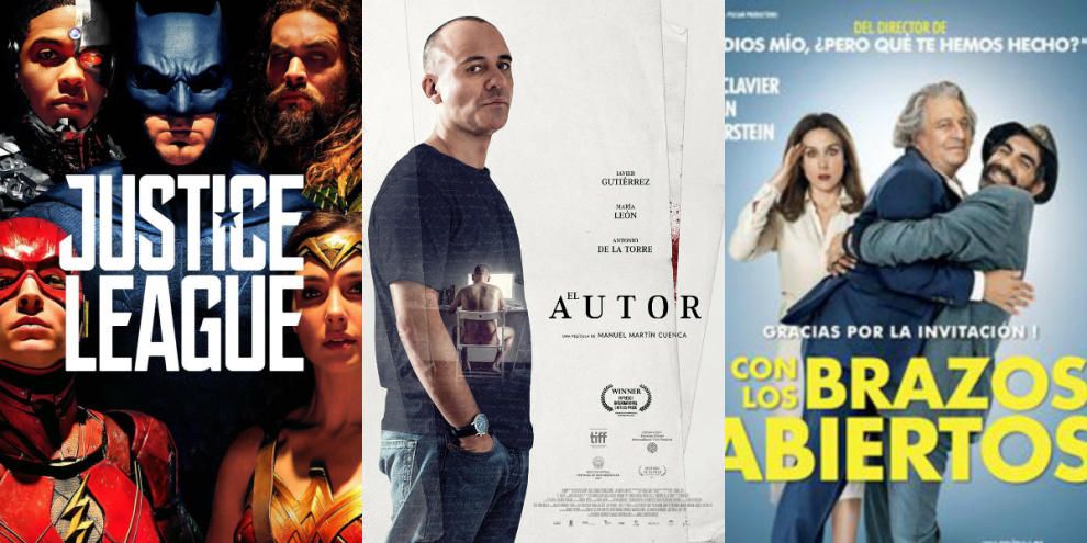 'Liga de la Justicia', 'El autor' y la comedia francesa 'Con los brazos abiertos', estrenos de hoy