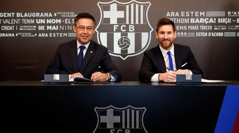 Messi firma su nuevo contrato hasta junio de 2021 y 700 millones de cláusula
