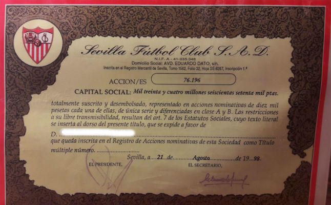 ¿A cuánto cotiza una acción del Sevilla?