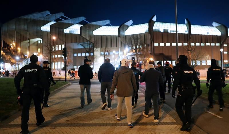 Los cinco detenidos anoche en los incidentes junto a Anoeta son hinchas rusos
