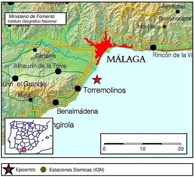Registrados dos terremotos de tres grados de magnitud en Torremolinos