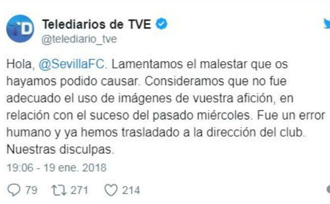 La disculpa de TVE con el Sevilla