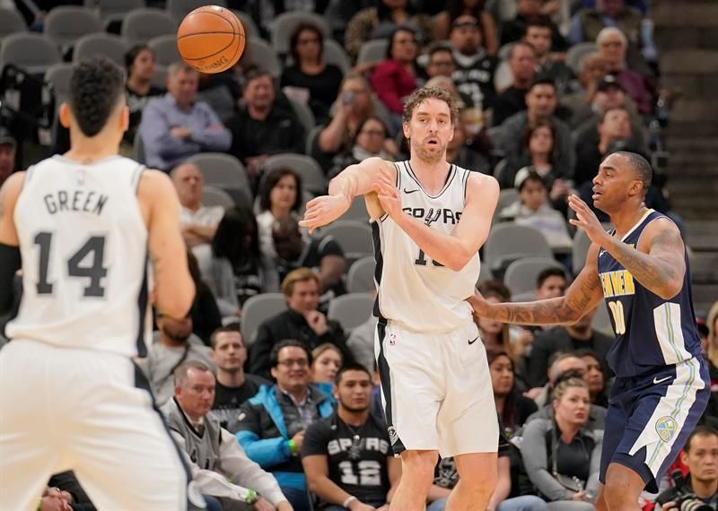 106-104. Aldridge y Spurs vuelven a ganar a Nuggets; Gasol, 18 puntos
