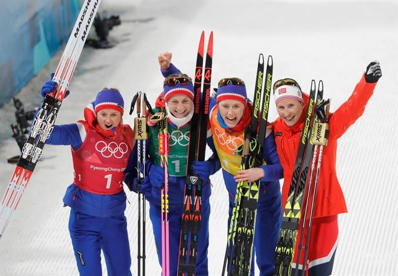 El relevo encumbra a Marit Bjoergen, que iguala el récord de Bjoerndalen