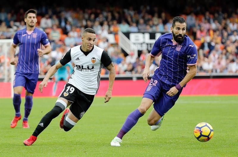 El Valencia ganó en su única visita en Liga a Leganés