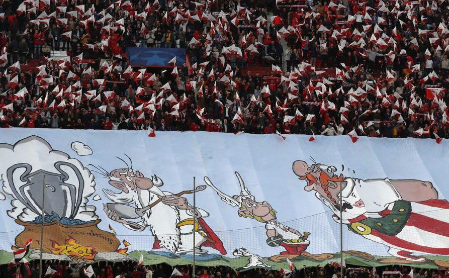 Gran ambiente en el Sevilla-Bayern