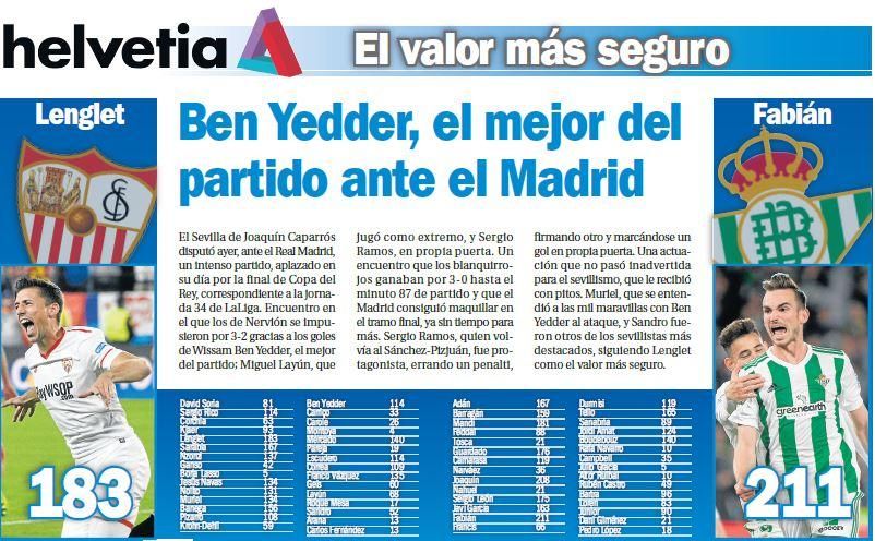Ben Yedder, el mejor del partido ante el Madrid
