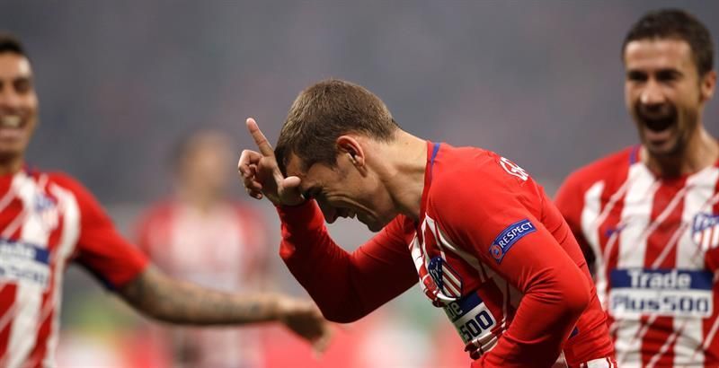 0-1. El Atlético de Madrid, por delante al descanso con un gol de Griezmann