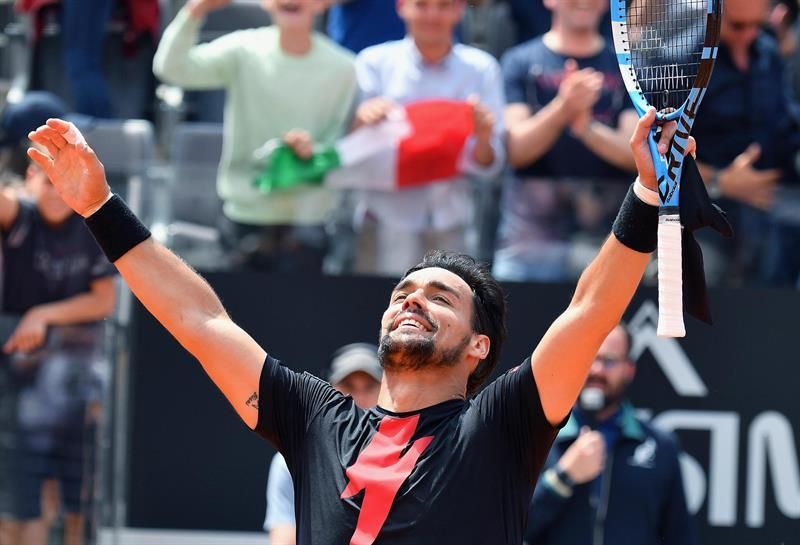 Fognini llega a cuartos por primera vez en Roma y espera a Nadal o Shapovalov